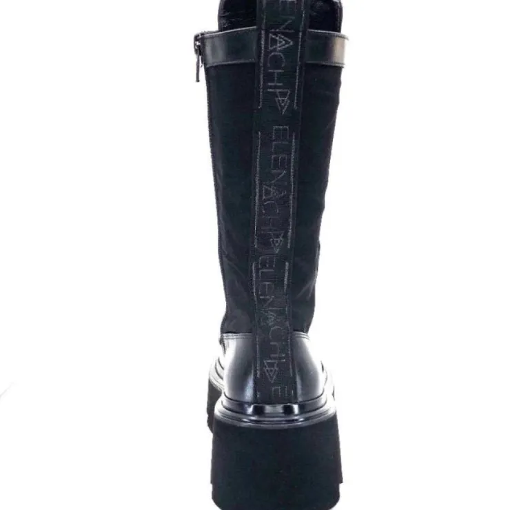 Elena iachi E2992-T Cuir Noir Textile Noir*Femme Bottines