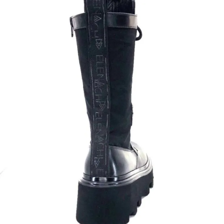 Elena iachi E2992-T Cuir Noir Textile Noir*Femme Bottines