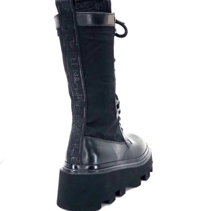 Elena iachi E2992-T Cuir Noir Textile Noir*Femme Bottines