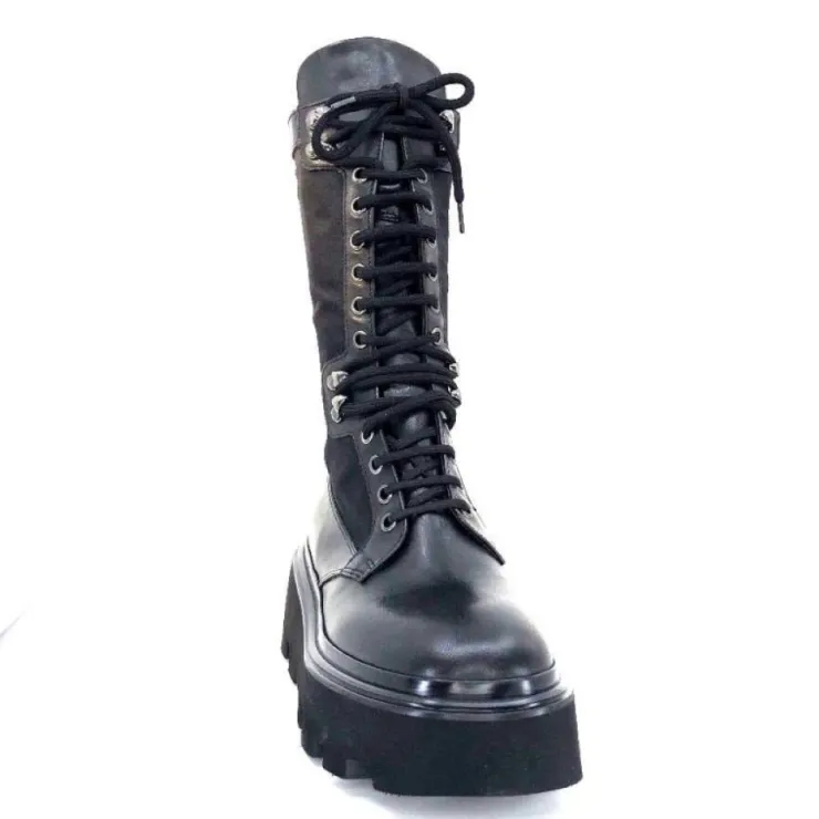 Elena iachi E2992-T Cuir Noir Textile Noir*Femme Bottines