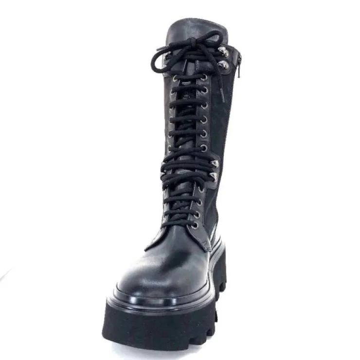 Elena iachi E2992-T Cuir Noir Textile Noir*Femme Bottines