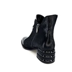 Elue Par Nous Maculotte Cuir Irise Noir Vernis Noir*Femme Bottines