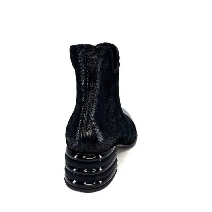Elue Par Nous Maculotte Cuir Irise Noir Vernis Noir*Femme Bottines
