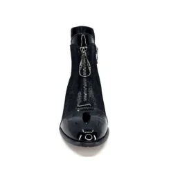 Elue Par Nous Maculotte Cuir Irise Noir Vernis Noir*Femme Bottines
