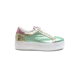 Elue Par Nous Nany Cuir Metal Vert*Femme Baskets