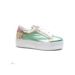 Elue Par Nous Nany Cuir Metal Vert*Femme Baskets