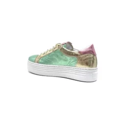 Elue Par Nous Nany Cuir Metal Vert*Femme Baskets