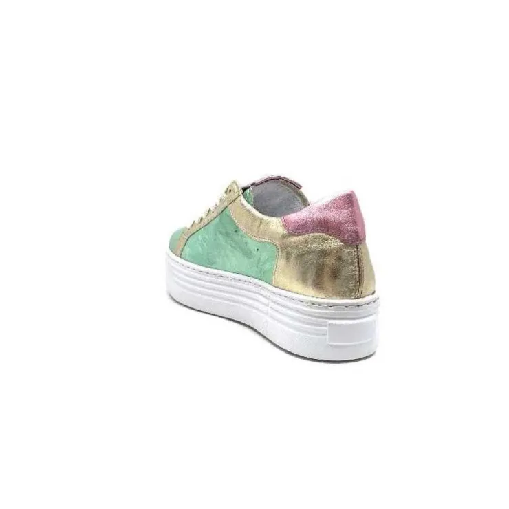 Elue Par Nous Nany Cuir Metal Vert*Femme Baskets