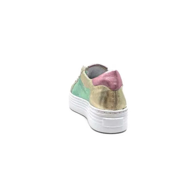 Elue Par Nous Nany Cuir Metal Vert*Femme Baskets