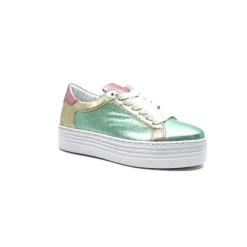 Elue Par Nous Nany Cuir Metal Vert*Femme Baskets