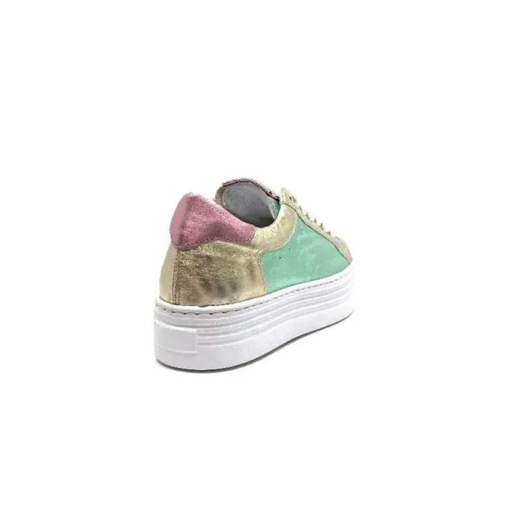 Elue Par Nous Nany Cuir Metal Vert*Femme Baskets