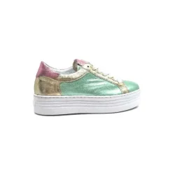 Elue Par Nous Nany Cuir Metal Vert*Femme Baskets