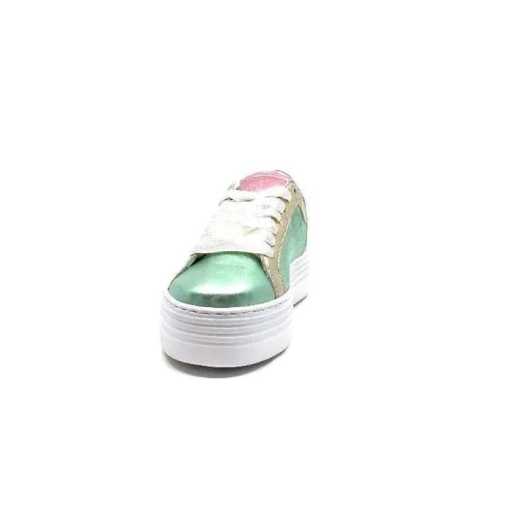 Elue Par Nous Nany Cuir Metal Vert*Femme Baskets