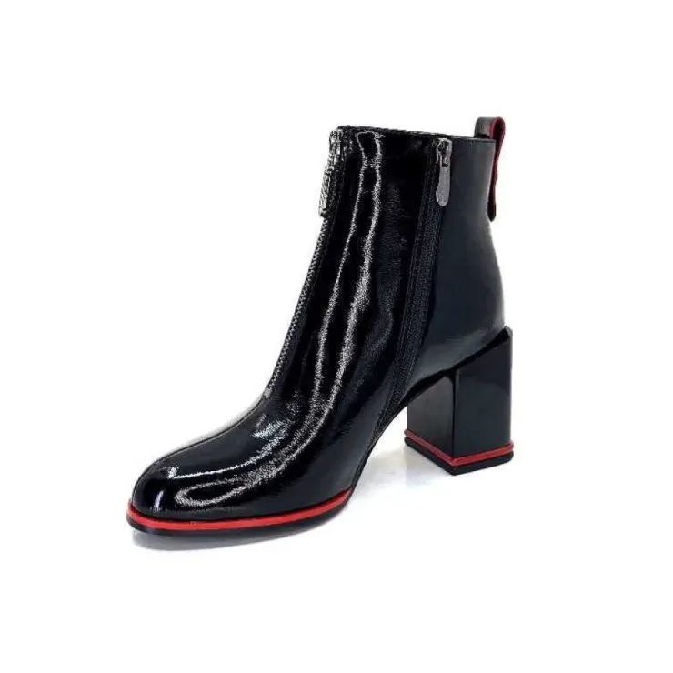 Elue Par Nous Paella Cuir Noir Vernis*Femme Bottines