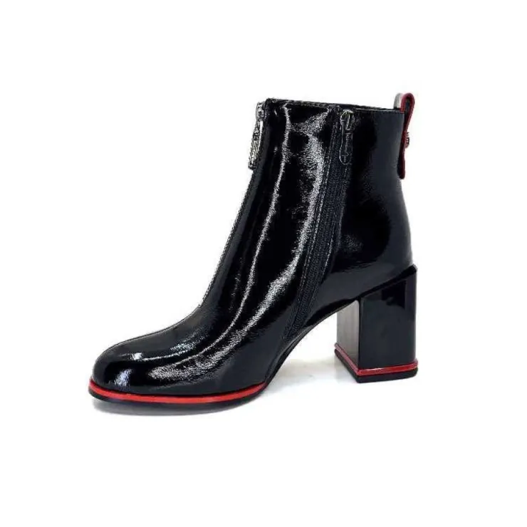 Elue Par Nous Paella Cuir Noir Vernis*Femme Bottines