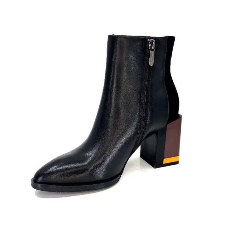 Elue Par Nous Palpe Cuir Noir*Femme Bottines