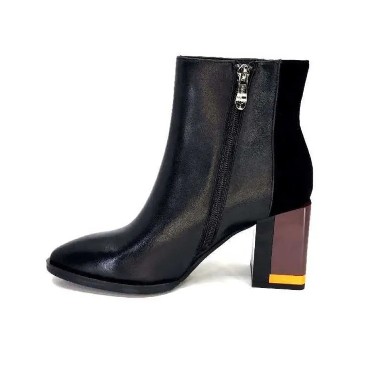 Elue Par Nous Palpe Cuir Noir*Femme Bottines