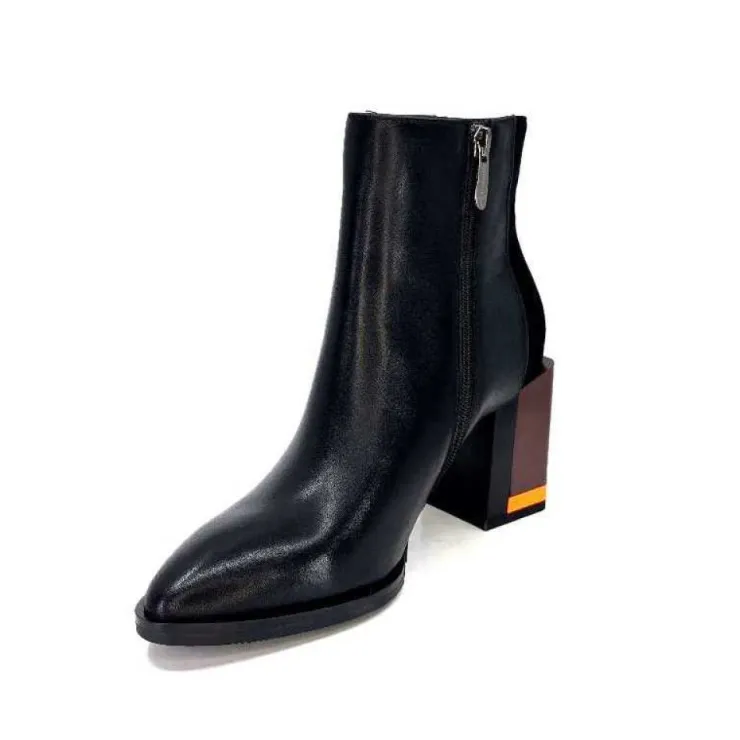Elue Par Nous Palpe Cuir Noir*Femme Bottines
