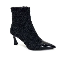 moon flower - enzo di martino Enzo Di Martino Eli 716 Cuir & Textile Noir*Femme Bottines