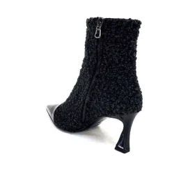 moon flower - enzo di martino Enzo Di Martino Eli 716 Cuir & Textile Noir*Femme Bottines