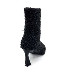moon flower - enzo di martino Enzo Di Martino Eli 716 Cuir & Textile Noir*Femme Bottines