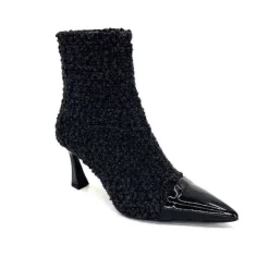 moon flower - enzo di martino Enzo Di Martino Eli 716 Cuir & Textile Noir*Femme Bottines
