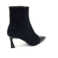 moon flower - enzo di martino Enzo Di Martino Eli 716 Cuir & Textile Noir*Femme Bottines