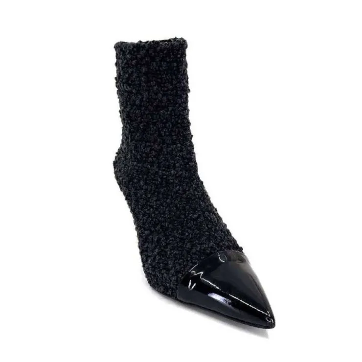 moon flower - enzo di martino Enzo Di Martino Eli 716 Cuir & Textile Noir*Femme Bottines