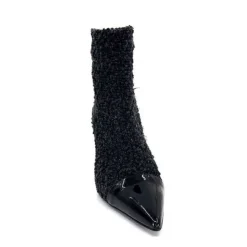 moon flower - enzo di martino Enzo Di Martino Eli 716 Cuir & Textile Noir*Femme Bottines