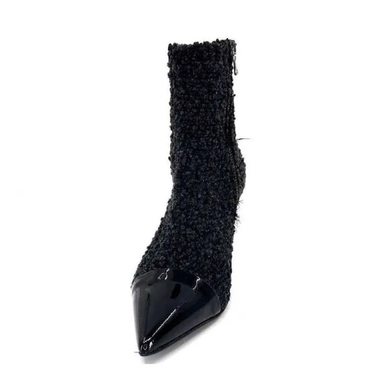 moon flower - enzo di martino Enzo Di Martino Eli 716 Cuir & Textile Noir*Femme Bottines