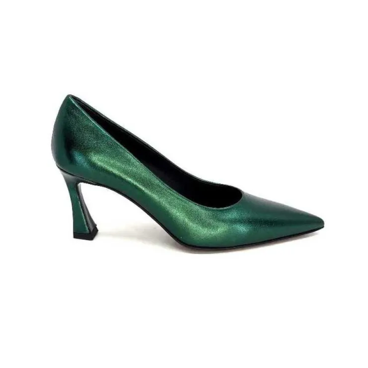 moon flower - enzo di martino Enzo Di Martino Eli 702 Cuir Metallique Vert*Femme Escarpins