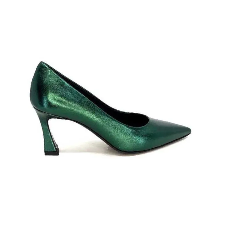 moon flower - enzo di martino Enzo Di Martino Eli 702 Cuir Metallique Vert*Femme Escarpins