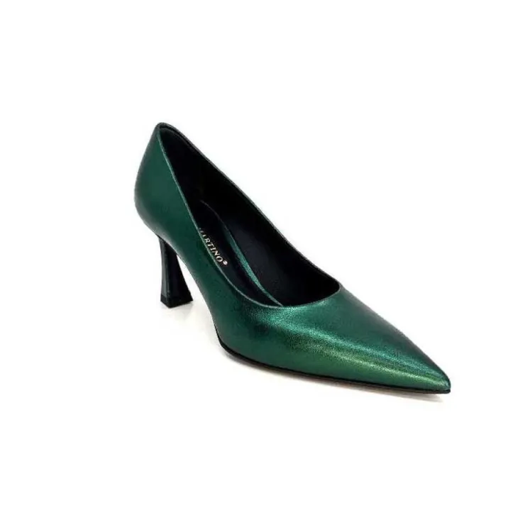 moon flower - enzo di martino Enzo Di Martino Eli 702 Cuir Metallique Vert*Femme Escarpins