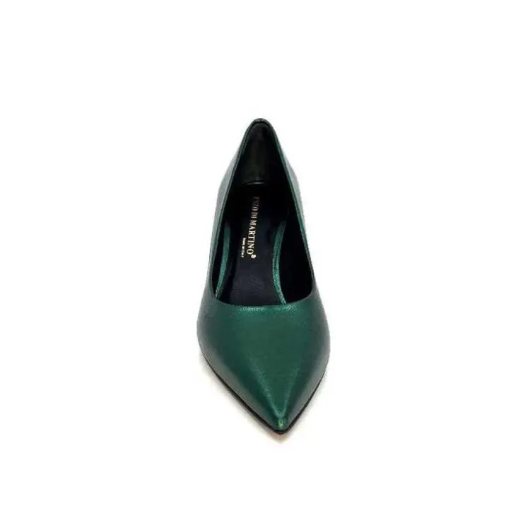 moon flower - enzo di martino Enzo Di Martino Eli 702 Cuir Metallique Vert*Femme Escarpins