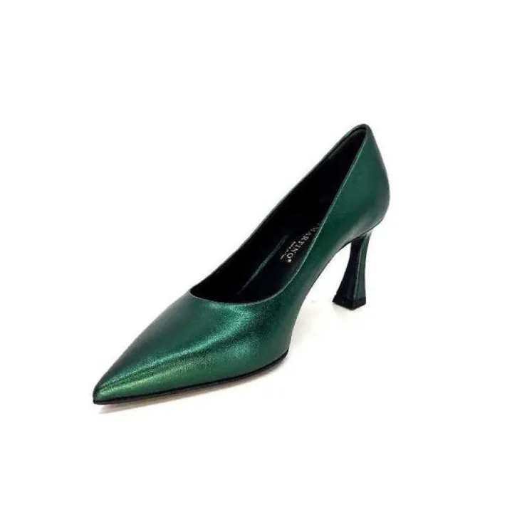 moon flower - enzo di martino Enzo Di Martino Eli 702 Cuir Metallique Vert*Femme Escarpins