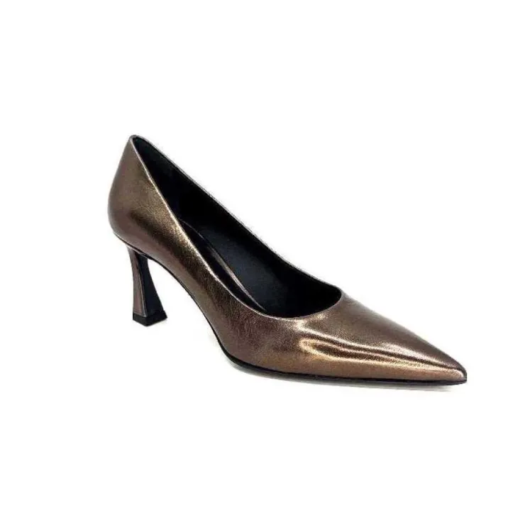 moon flower - enzo di martino Enzo Di Martino Eli 702 Cuir Metallique Moka*Femme Escarpins