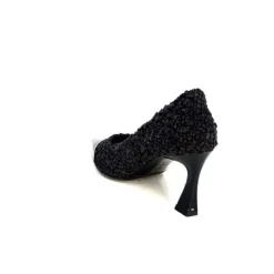 moon flower - enzo di martino Enzo Di Martino Eli 715 Textile Noir Cuir Vernis Noir*Femme Escarpins