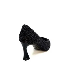 moon flower - enzo di martino Enzo Di Martino Eli 715 Textile Noir Cuir Vernis Noir*Femme Escarpins
