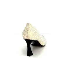 moon flower - enzo di martino Enzo Di Martino Eli 715 Textile Creme Cuir Vernis Noir*Femme Escarpins