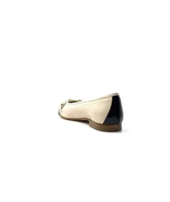 Ivoire0222a Fratelli Rosana 02 Cuir Beige Vernis Noir*Femme Ballerines