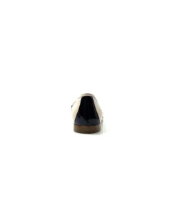 Ivoire0222a Fratelli Rosana 02 Cuir Beige Vernis Noir*Femme Ballerines