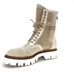 Fru.it 7595 Cuir Blanc Dore*Femme Bottines Eté