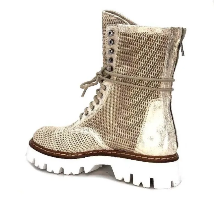 Fru.it 7595 Cuir Blanc Dore*Femme Bottines Eté