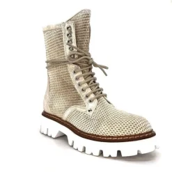 Fru.it 7595 Cuir Blanc Dore*Femme Bottines Eté