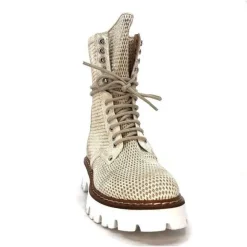 Fru.it 7595 Cuir Blanc Dore*Femme Bottines Eté