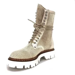 Fru.it 7595 Cuir Blanc Dore*Femme Bottines Eté