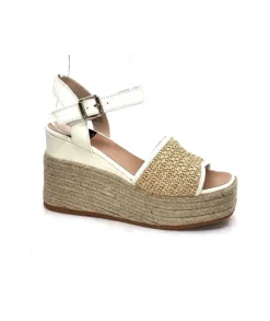 Gaimo Edi Cuir Blanc & Raffia*Femme Plateformes