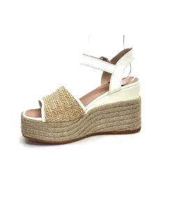 Gaimo Edi Cuir Blanc & Raffia*Femme Plateformes