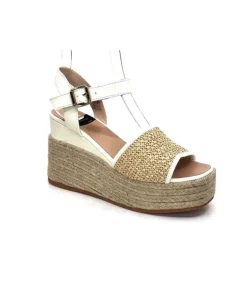 Gaimo Edi Cuir Blanc & Raffia*Femme Plateformes