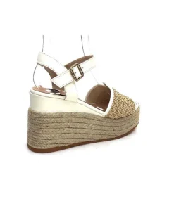 Gaimo Edi Cuir Blanc & Raffia*Femme Plateformes